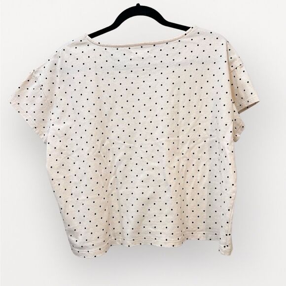 Madewell women’s Cap-Sleeve Boxy Tee in Polka Dot.  Size large. - Picture 3 of 6